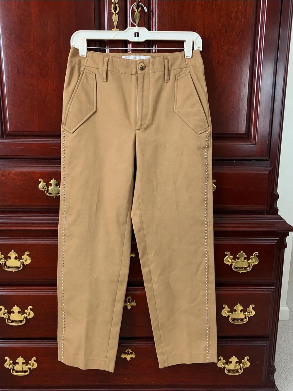 Golden Goose Tan Chinos with Side Stud Trim